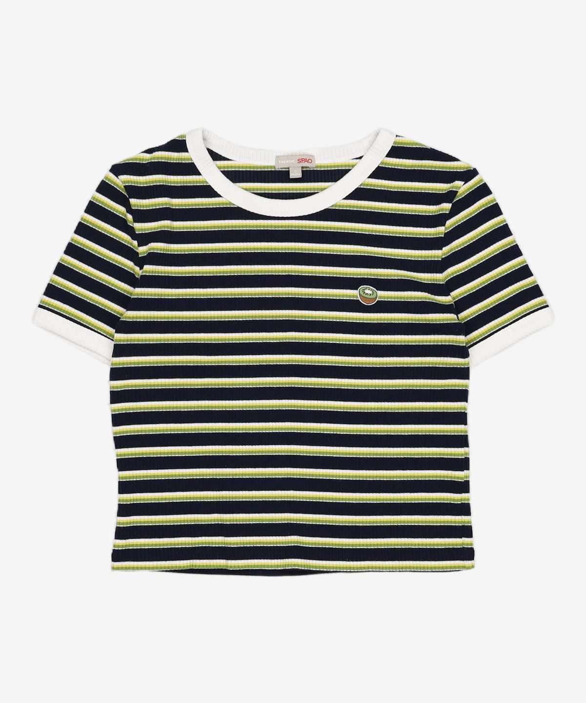 스파오(SPAO) 멀티 스트라이프 크롭 반팔 티셔츠 SPRSA25G31 S