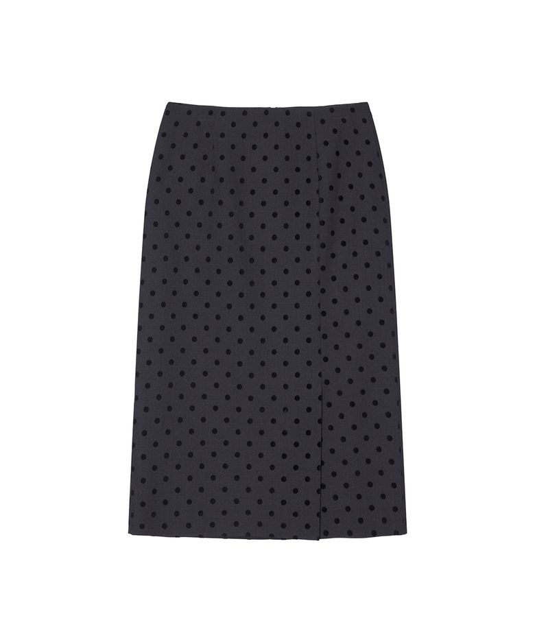 Dot Slit Detail Skirt VW6AS981_2color