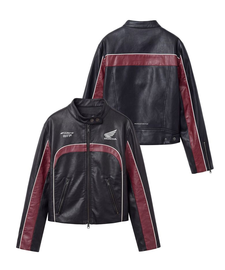 Women Motorcycle Piping Slim Fit Leather Jacket Black