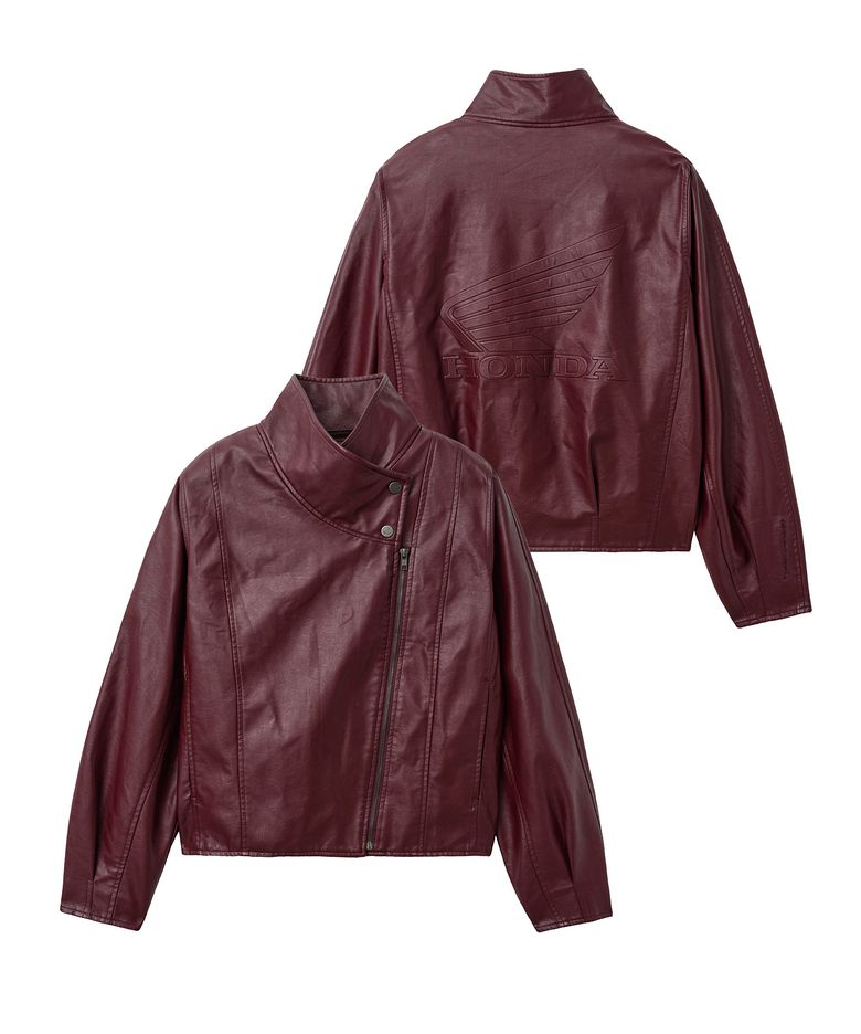 Women Rider Leather Jacket Burgundy