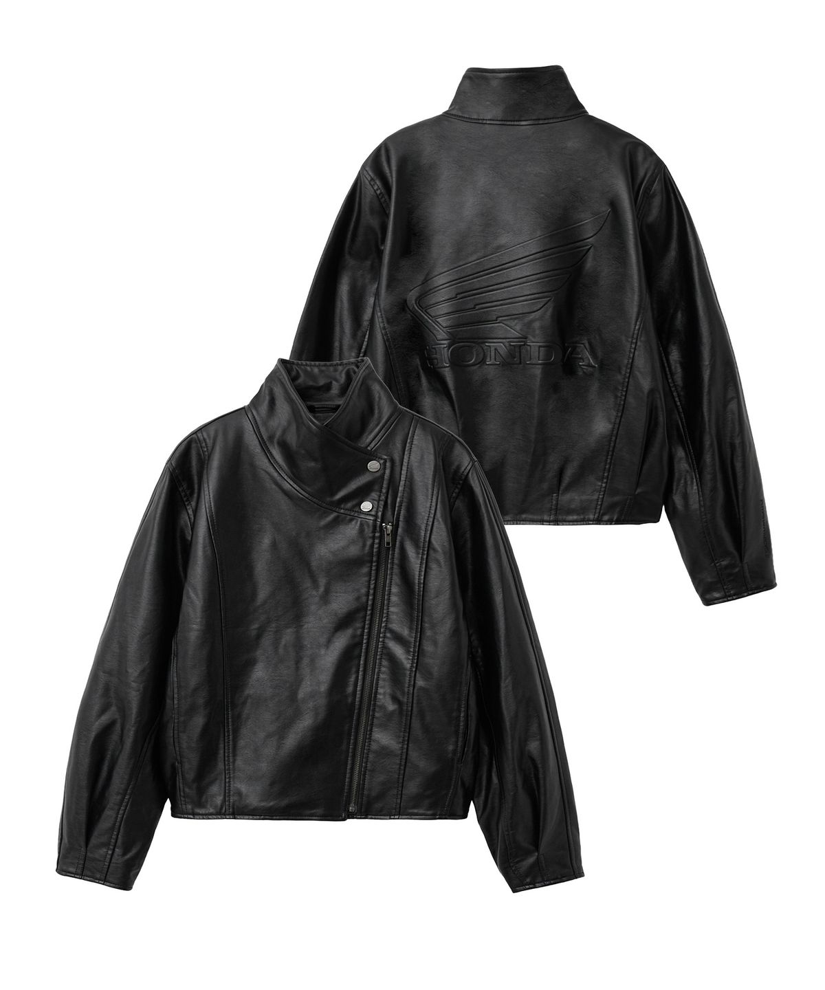 핍스 모터사이클(PHYPS MOTORCYCLE) Women Rider Leather Jacket Black