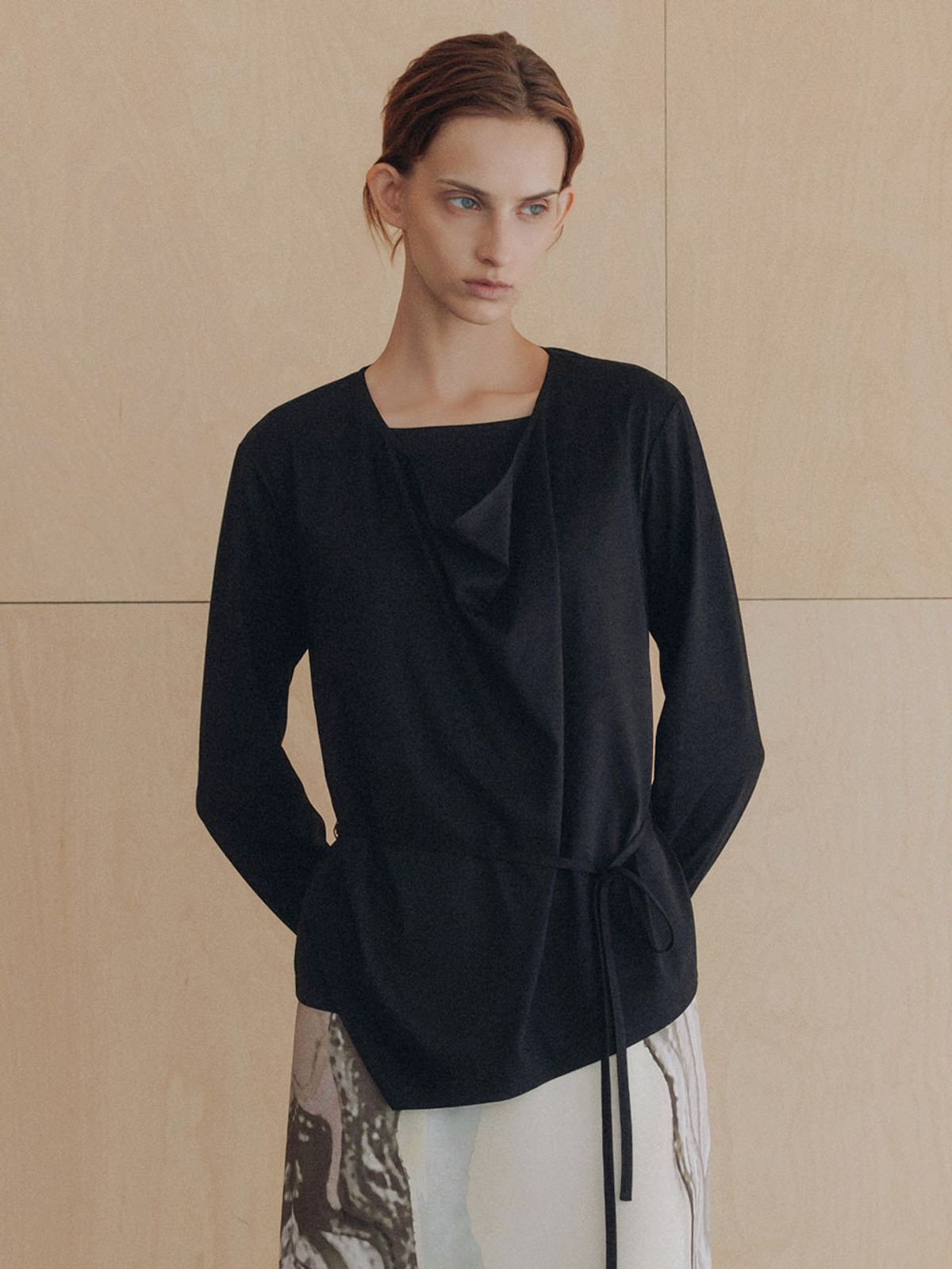 루에브르(LOEUVRE) Layered Cowl Neck T-Shirt SW6AE890_2color