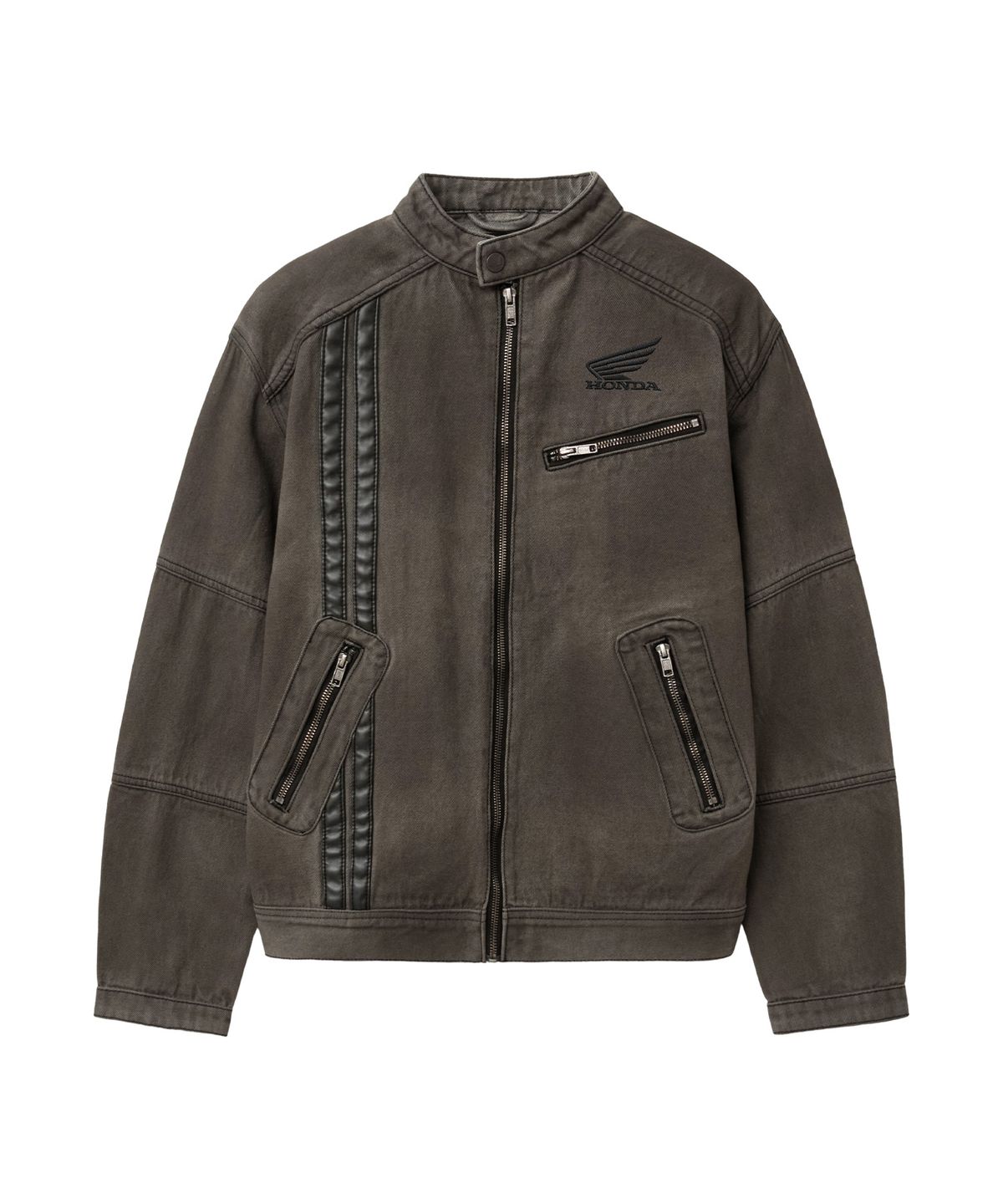 핍스 모터사이클(PHYPS MOTORCYCLE) Biker Denim Trucker Zip-Up Jacket Gray
