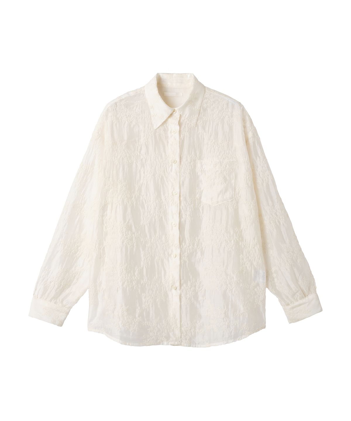 오앨(OUEL) FLORAL EMBROIDERY SHIRT_CREAM