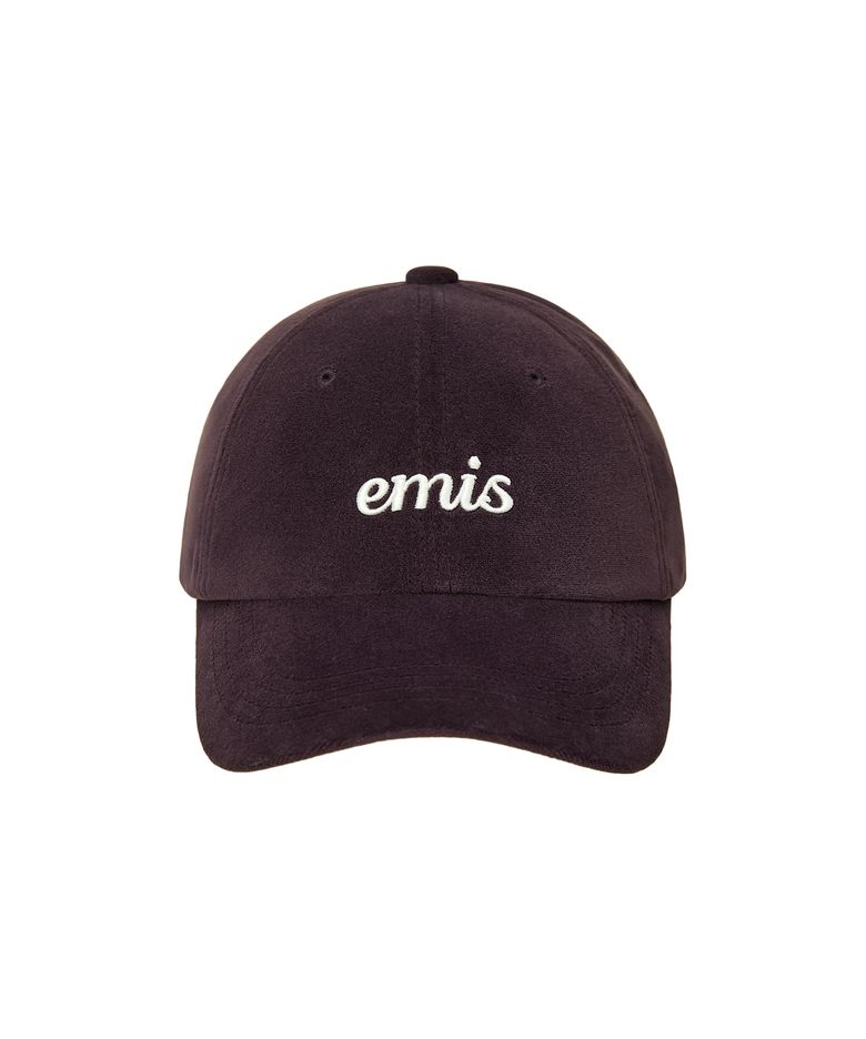 SMALL LOGO VELVET BALL CAP-PURPLE