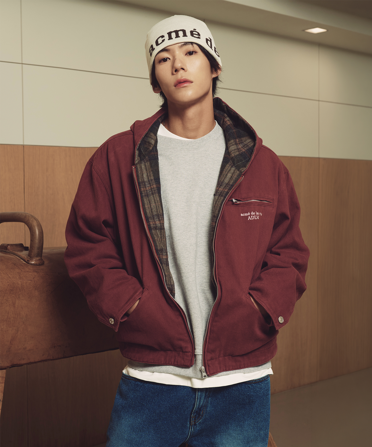 아크메드라비(ACME DE LA VIE) WASHED HOODIE TRUCKER JACKET