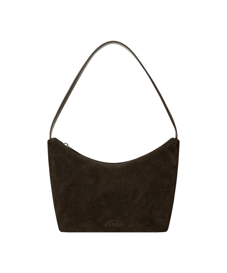 SUEDE HOBO BAG-BROWN