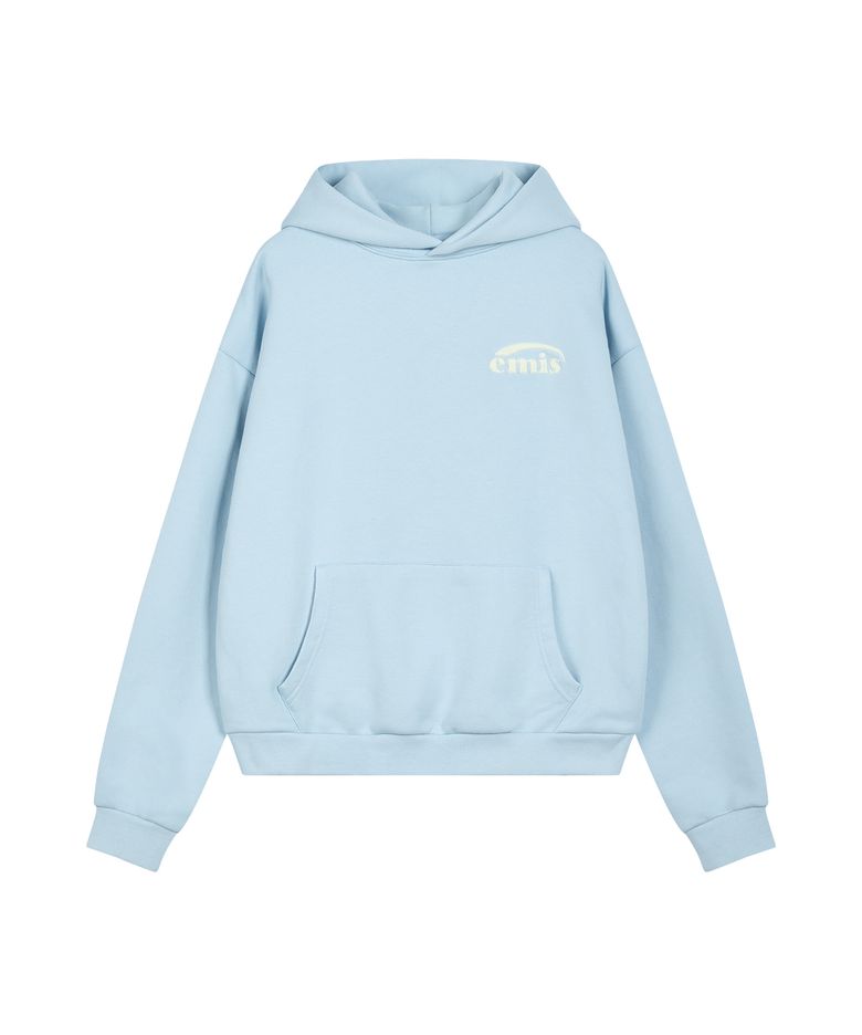 BOUCLE LOGO HOODIE-ASH BLUE