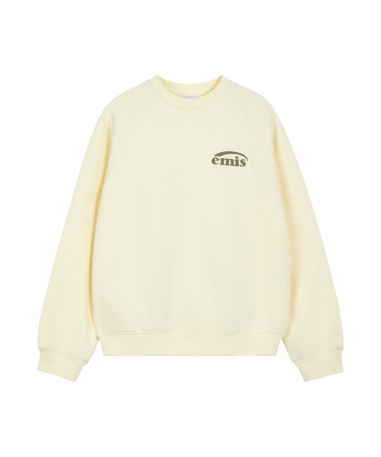 BOUCLE LOGO RAGLAN SWEATSHIRT-CREAM