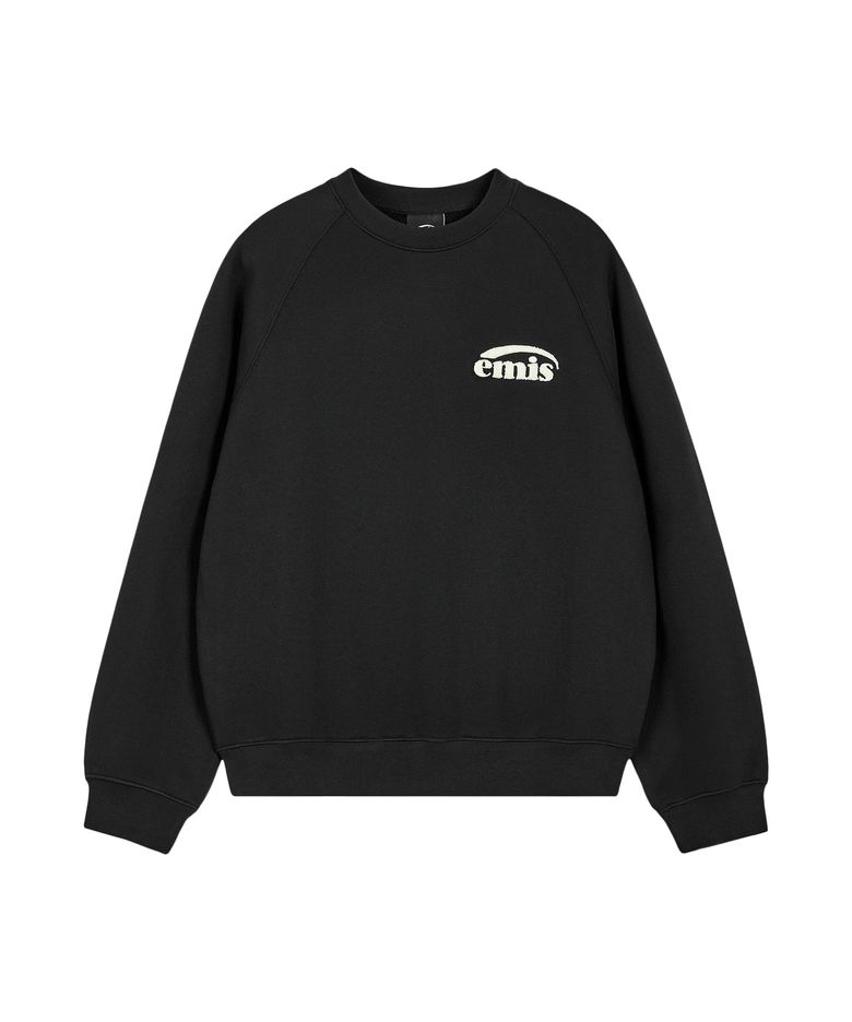 BOUCLE LOGO RAGLAN SWEATSHIRT-BLACK