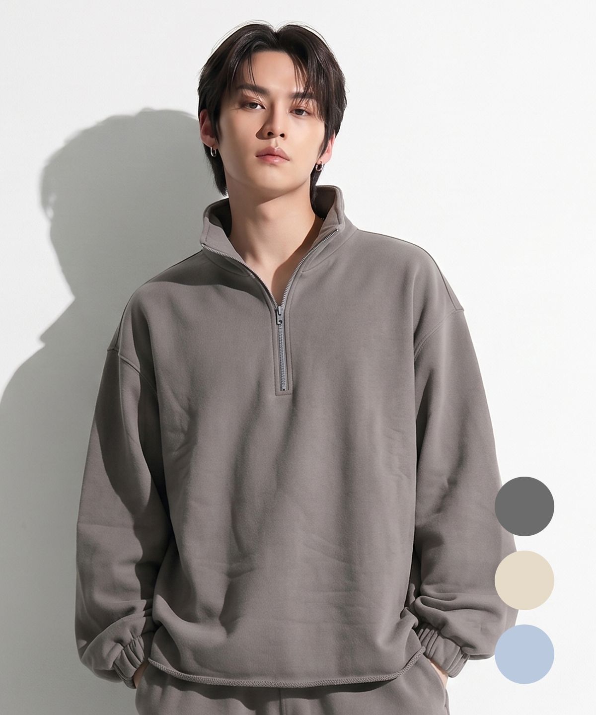 엔티비씨(NTBC) 베이직 하이넥 하프 집업 - 3COLOR