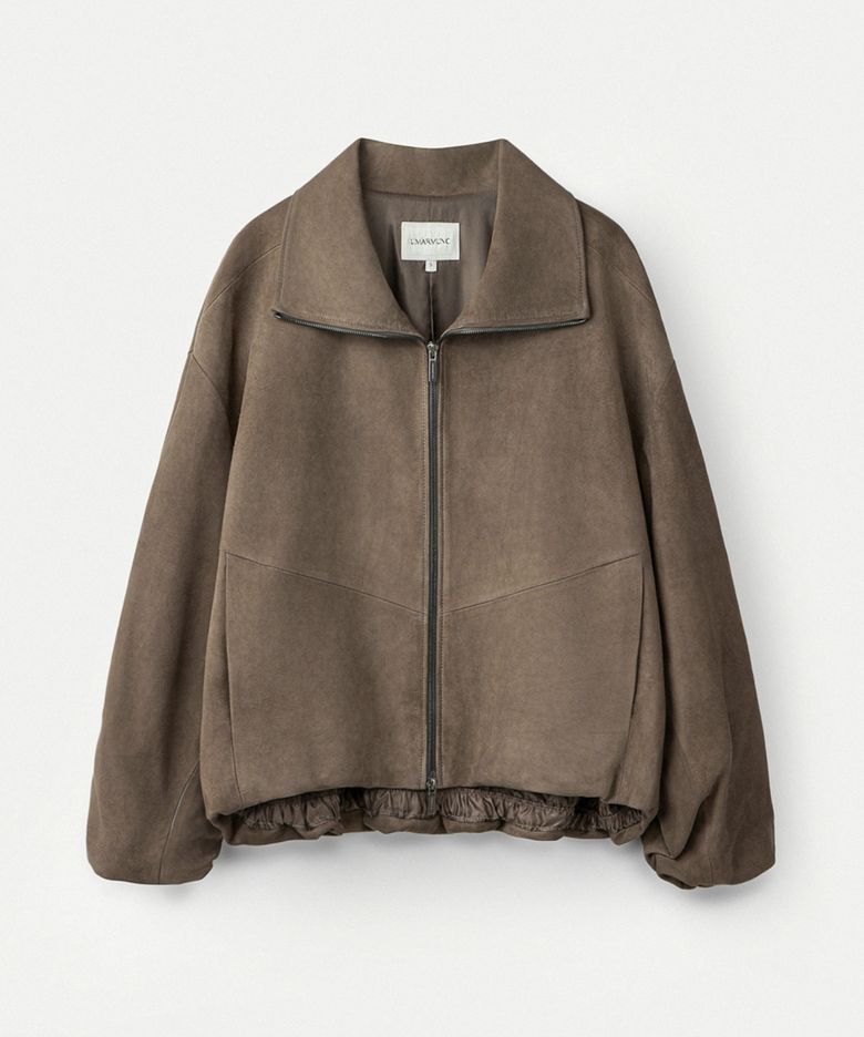 Italian goat suede blouson_Hay