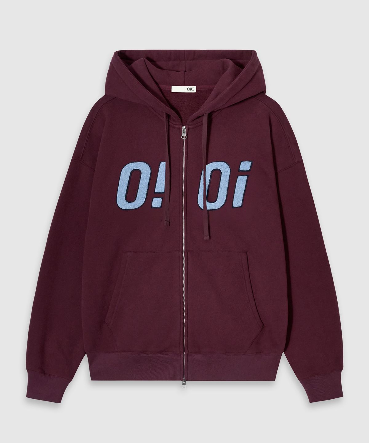 오아이오아이 컬렉션(OIOI COLLECTION) 빅로고 스웻 후드집업 [BURGUNDY]