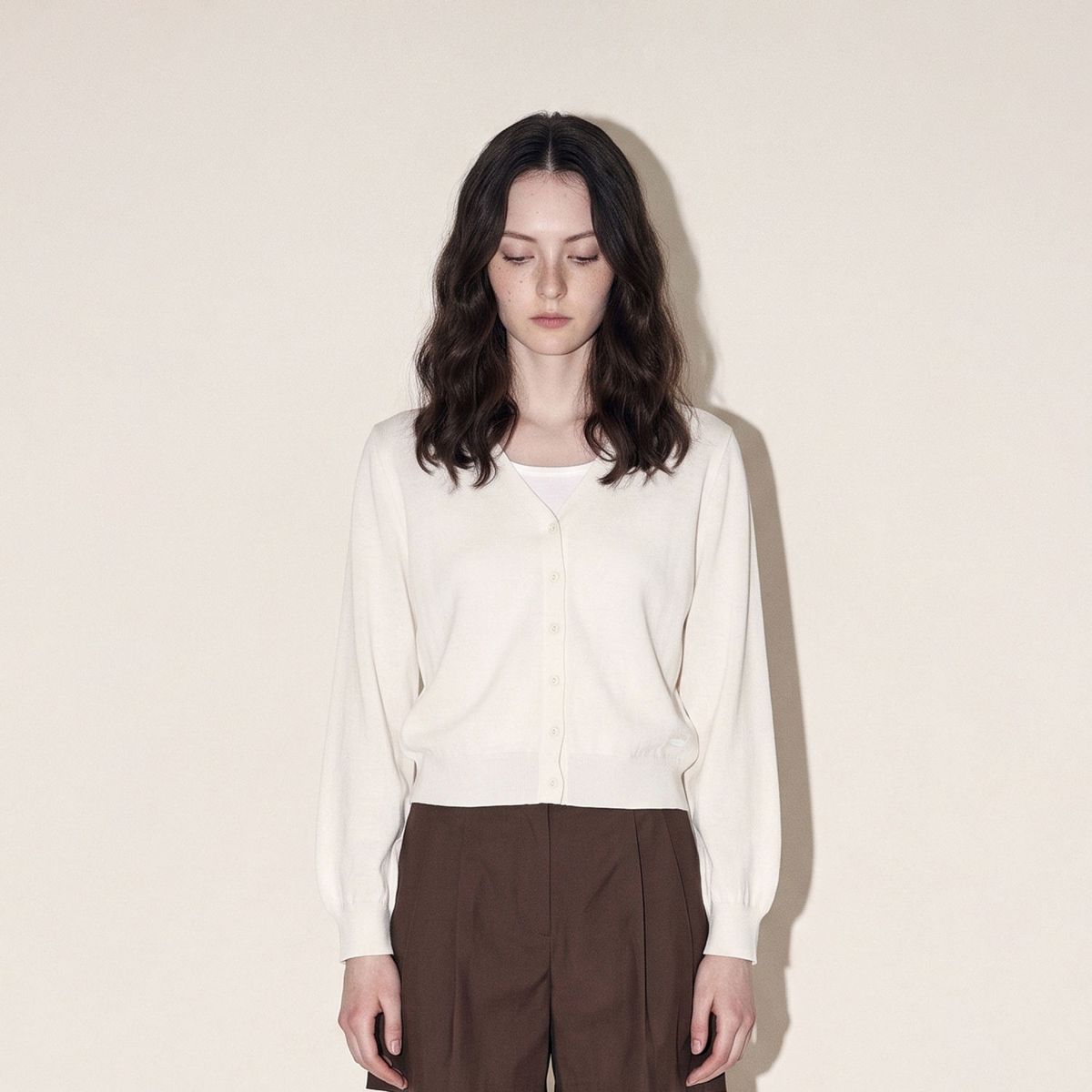마틴골프(MARTINE GOLF) Adele Classic V-Neck Cardigan_IVORY