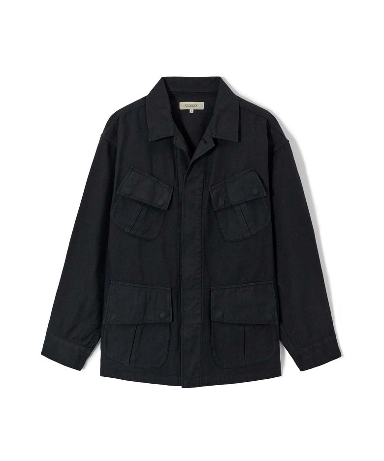 BACK SATEEN 정글 퍼티그 재킷 BLACK