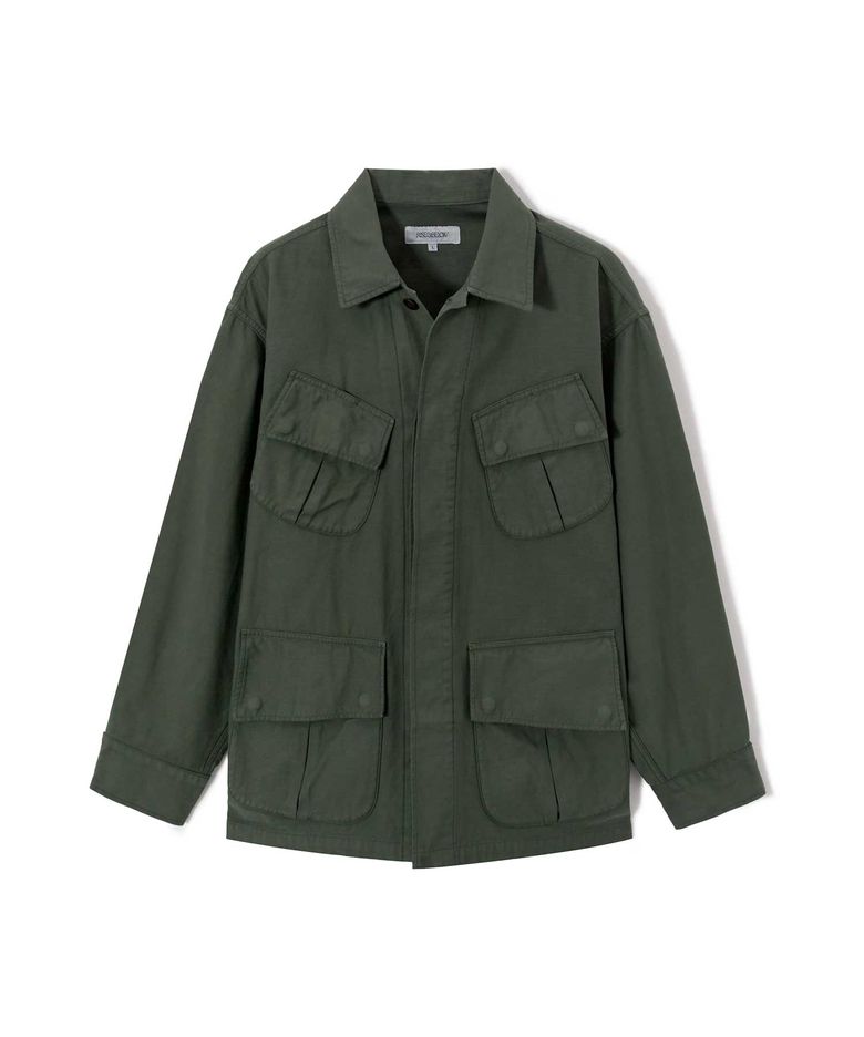 BACK SATEEN 정글 퍼티그 재킷 OLIVE