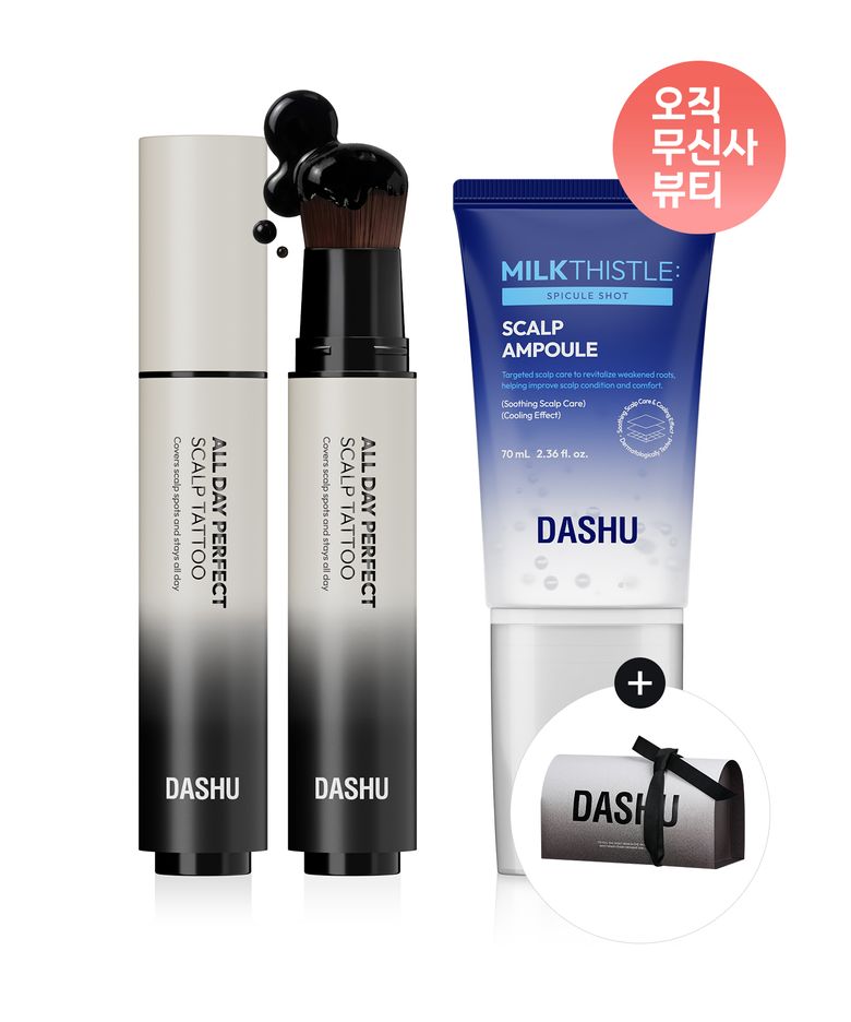 (+기프트박스 증정) 데일리 올데이 퍼펙트 두피 타투 20g [내추럴 블랙/내추럴 브라운] + 데일리 밀크씨슬 스피큘샷 스칼프 앰플 70ml