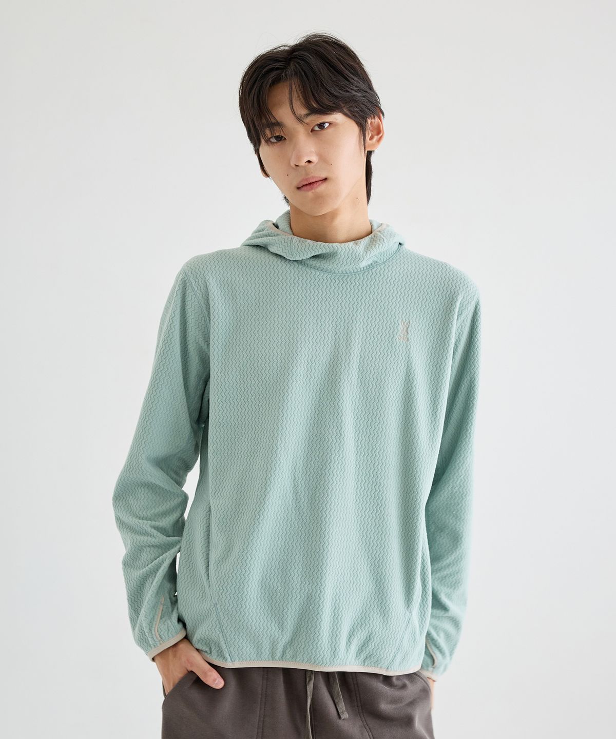 디오디(DOD) 웨이브 플리스 후드 풀오버(MINT GREEN)