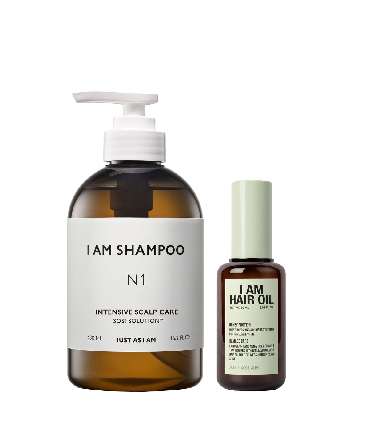 저스트에즈아이엠(JUST AS I AM) IAM 인텐시브 스칼프 케어 샴푸 480ml + 헤어 오일 60ml 2종 세트