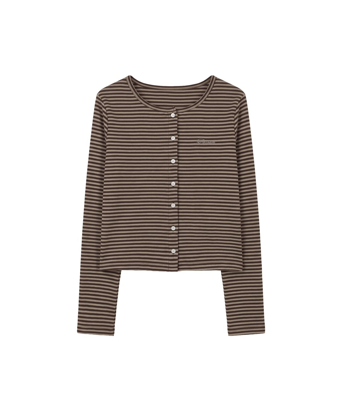 파시온(PASION) 마고 스트라이프 가디건_베이지 & 브라운 Margo Stripe Cardigan_Beige & Brown