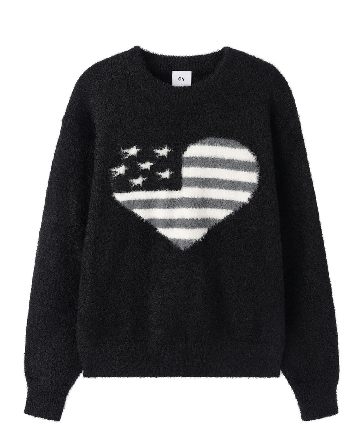 오픈야드(오와이)(OPENYARD(OY)) AMERICAN HEART KNIT - BLACK