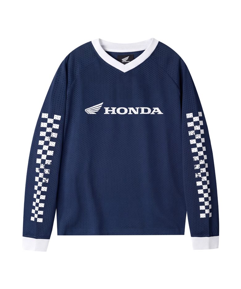 Checkerboard Moto Jersey Navy