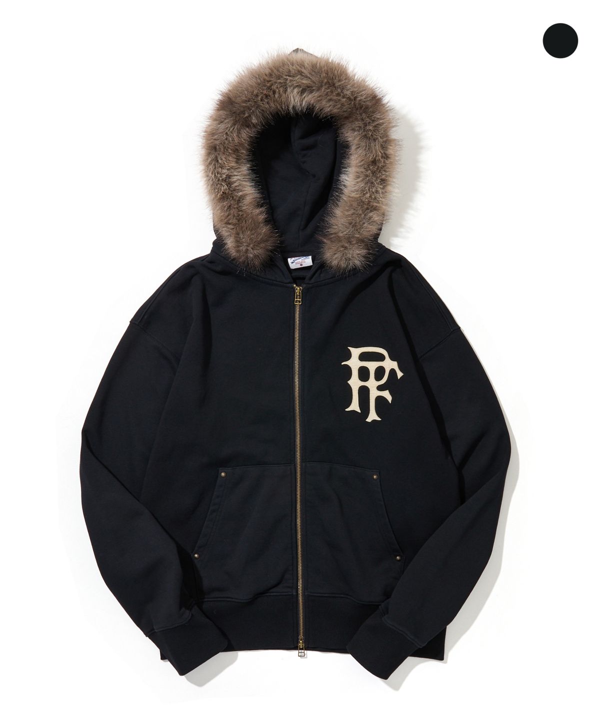 펜필드(PENFIELD) [PF]빈티지 아플리케 퍼 후드 스웨트 집업_FS3KH29U