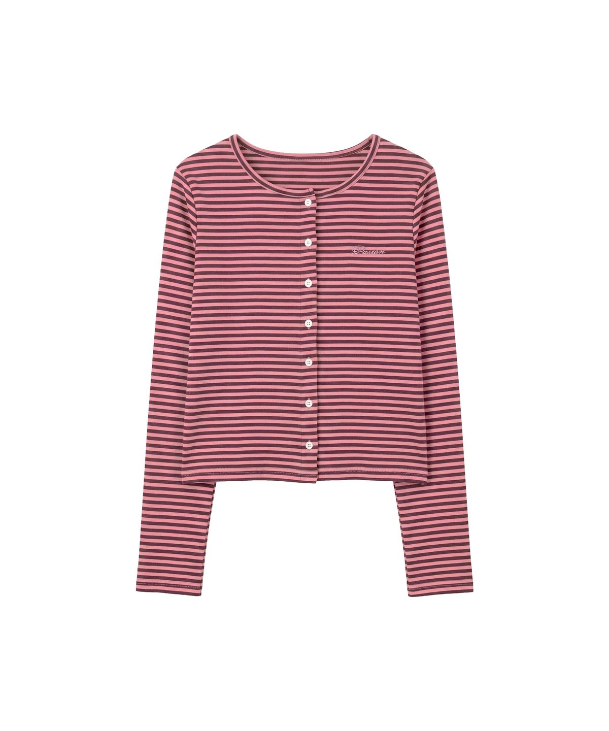 파시온(PASION) 마고 스트라이프 가디건_핑크 & 퍼플 Margo Stripe Cardigan_Pink & Purple