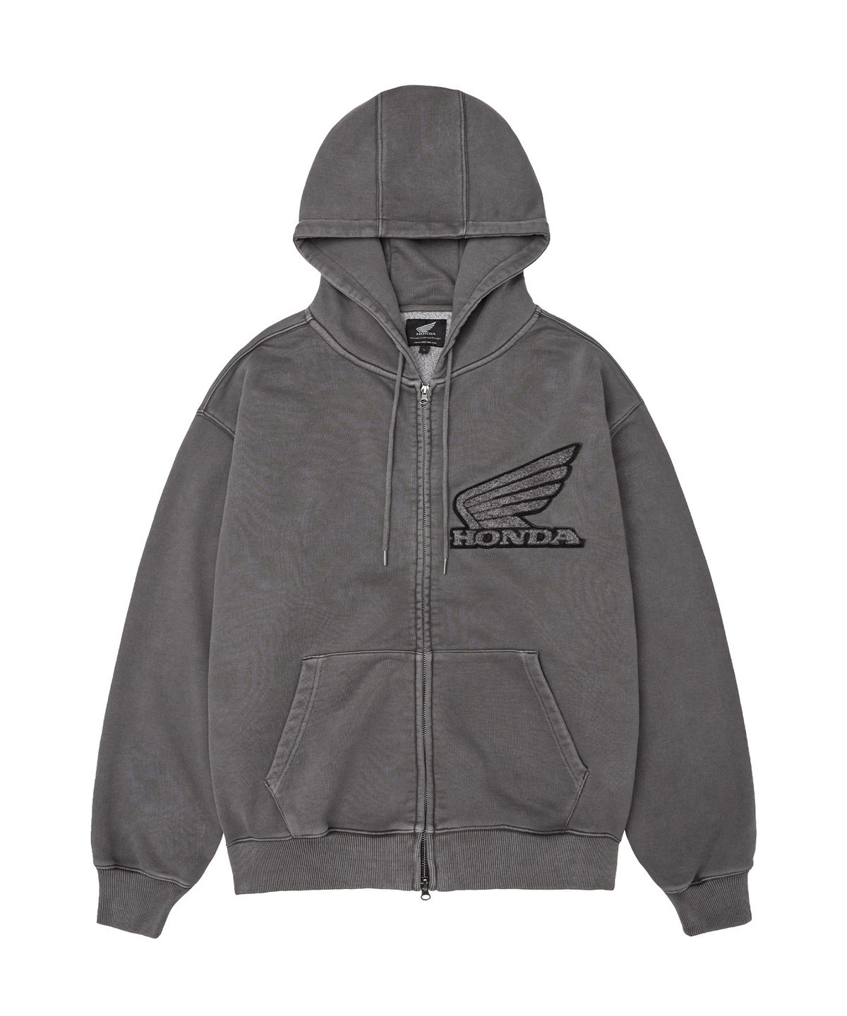 핍스 모터사이클(PHYPS MOTORCYCLE) Boucle Patch Sweat Hoodie Zipup Charcoal
