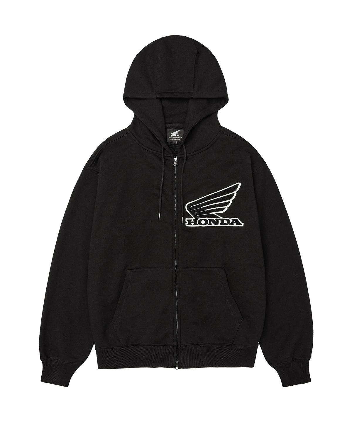 핍스 모터사이클(PHYPS MOTORCYCLE) Boucle Patch Sweat Hoodie Zipup Black