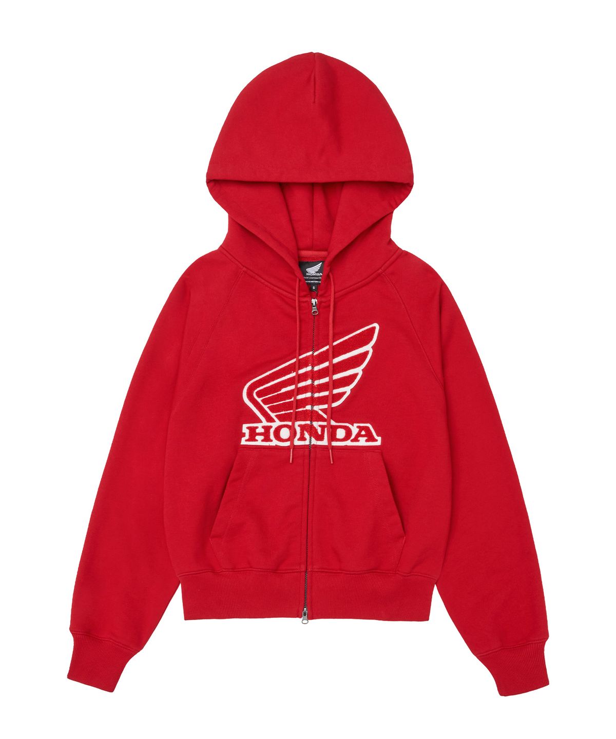 핍스 모터사이클(PHYPS MOTORCYCLE) Women Boucle Logo Hoodie Zipup Red