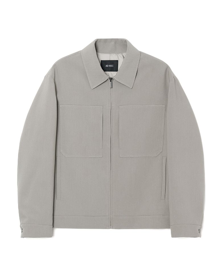남성 TR 포켓포인트 집업 블루종 (BEIGE) (HC9UJ11)