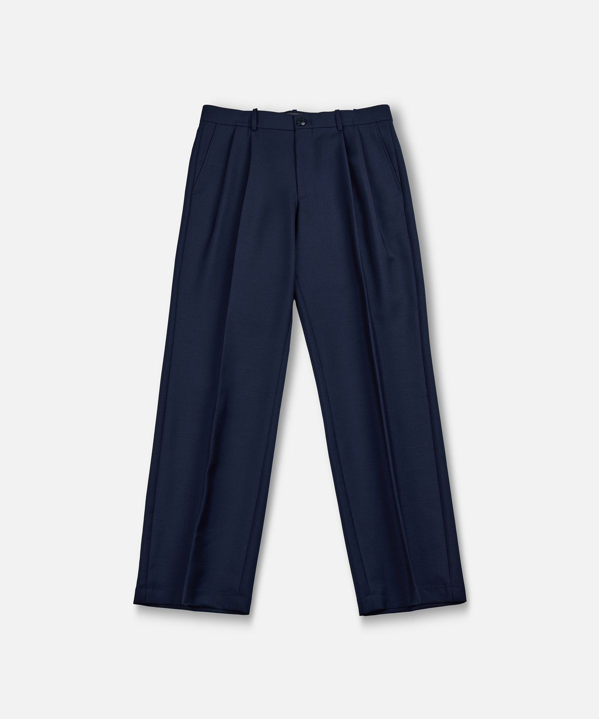 워드로브 스탠다드(WARDROBE STANDARD) FRESCO WOOL TWO TUCK PANTS NAVY