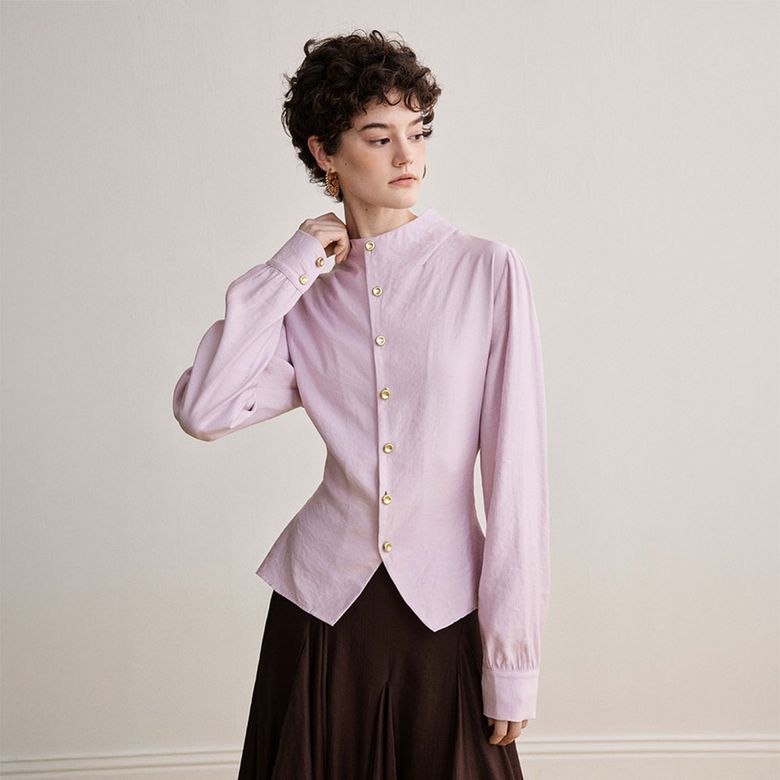 YY_Collar slim fit blouse jacket