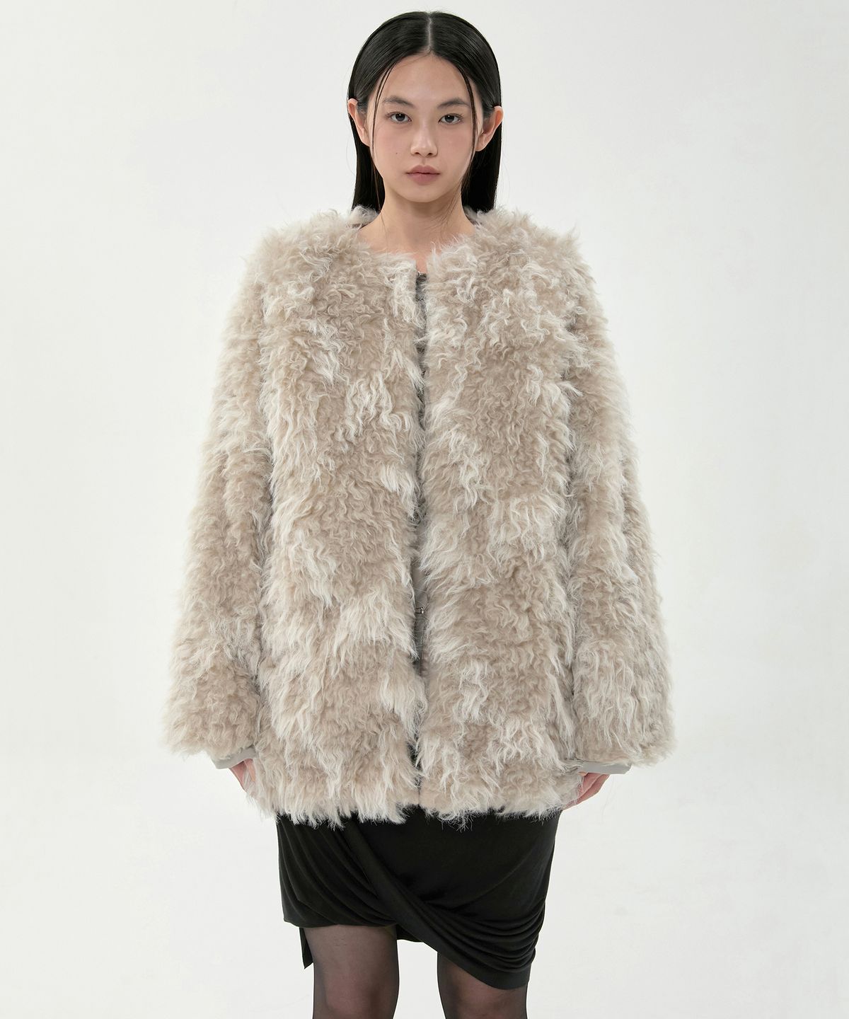 플레어업(FLAREUP) Fur Jacket (FL-046_Curly Brown)