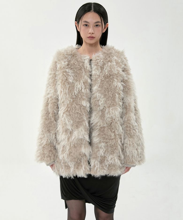Fur Jacket (FL-046_Curly Brown)