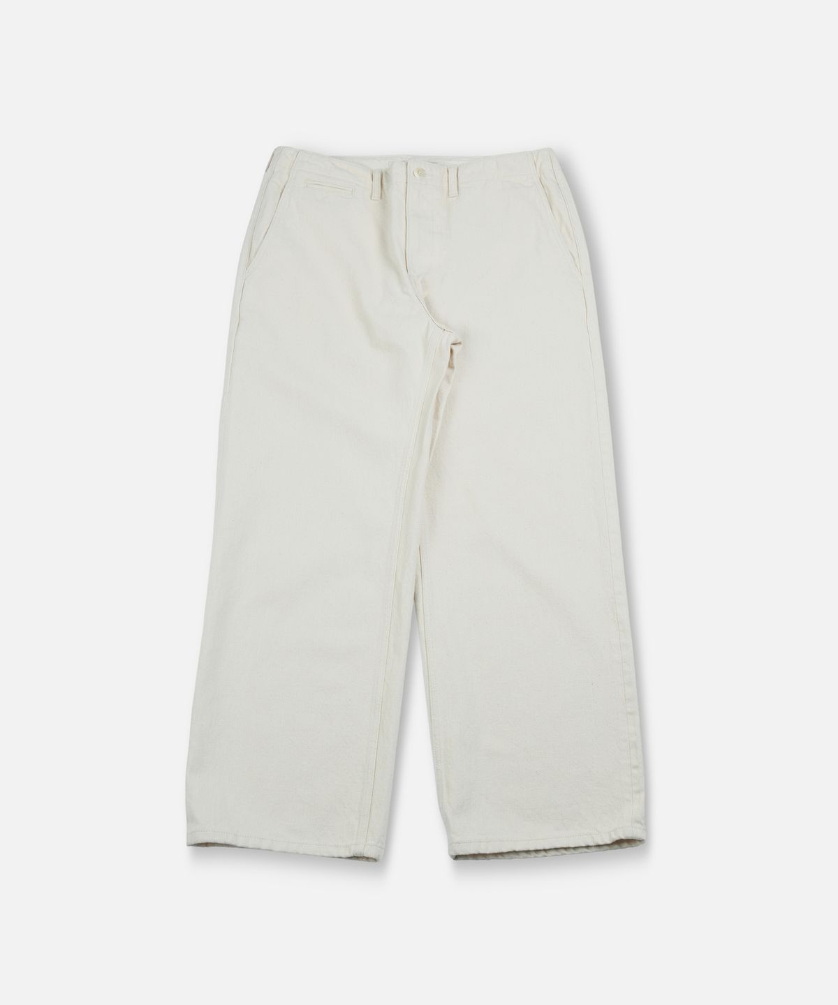 워드로브 스탠다드(WARDROBE STANDARD) SELVEDGE DENIM OFFICER PANTS ECRU (LONG)