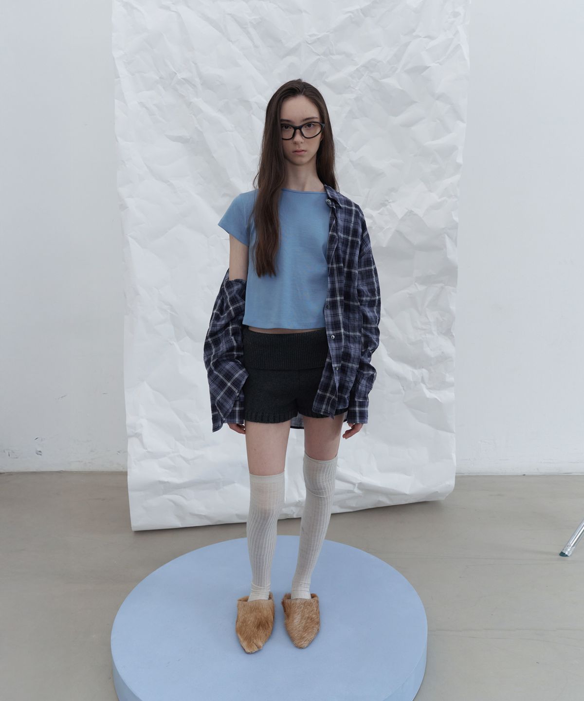 포에토(FOETO) Cove knit shorts - charcoal