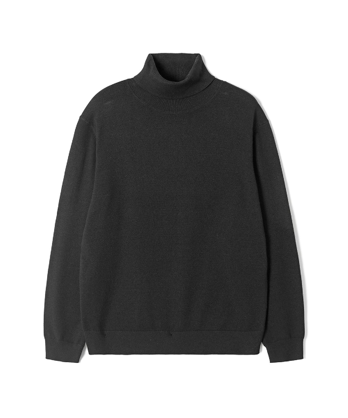애드호크(ADHOC) 남녀공용 베이직 터틀넥 니트 (BLACK) (HCALKA4)