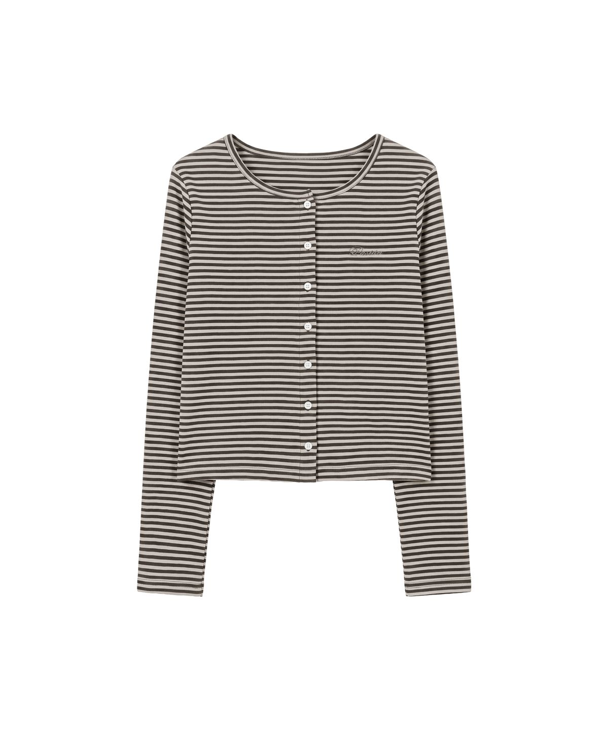 파시온(PASION) 마고 스트라이프 가디건_아이보리 & 블랙 Margo Stripe Cardigan_Ivory & Black