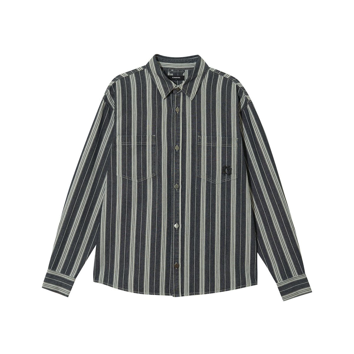 캉골(KANGOL) KNGL 데님 스트라이프 셔츠 7088 블랙