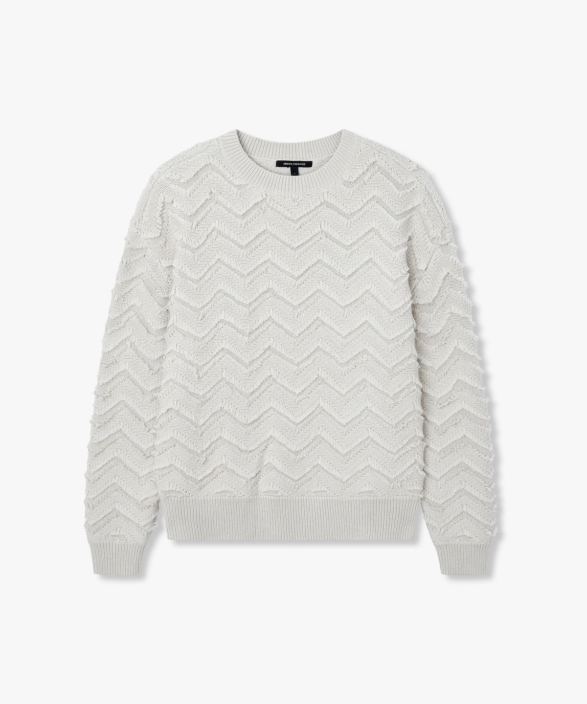 아르마니 익스체인지(ARMANI EXCHANGE) 여성 지그재그 롱 슬리브 풀오버 _에크루_A426332503