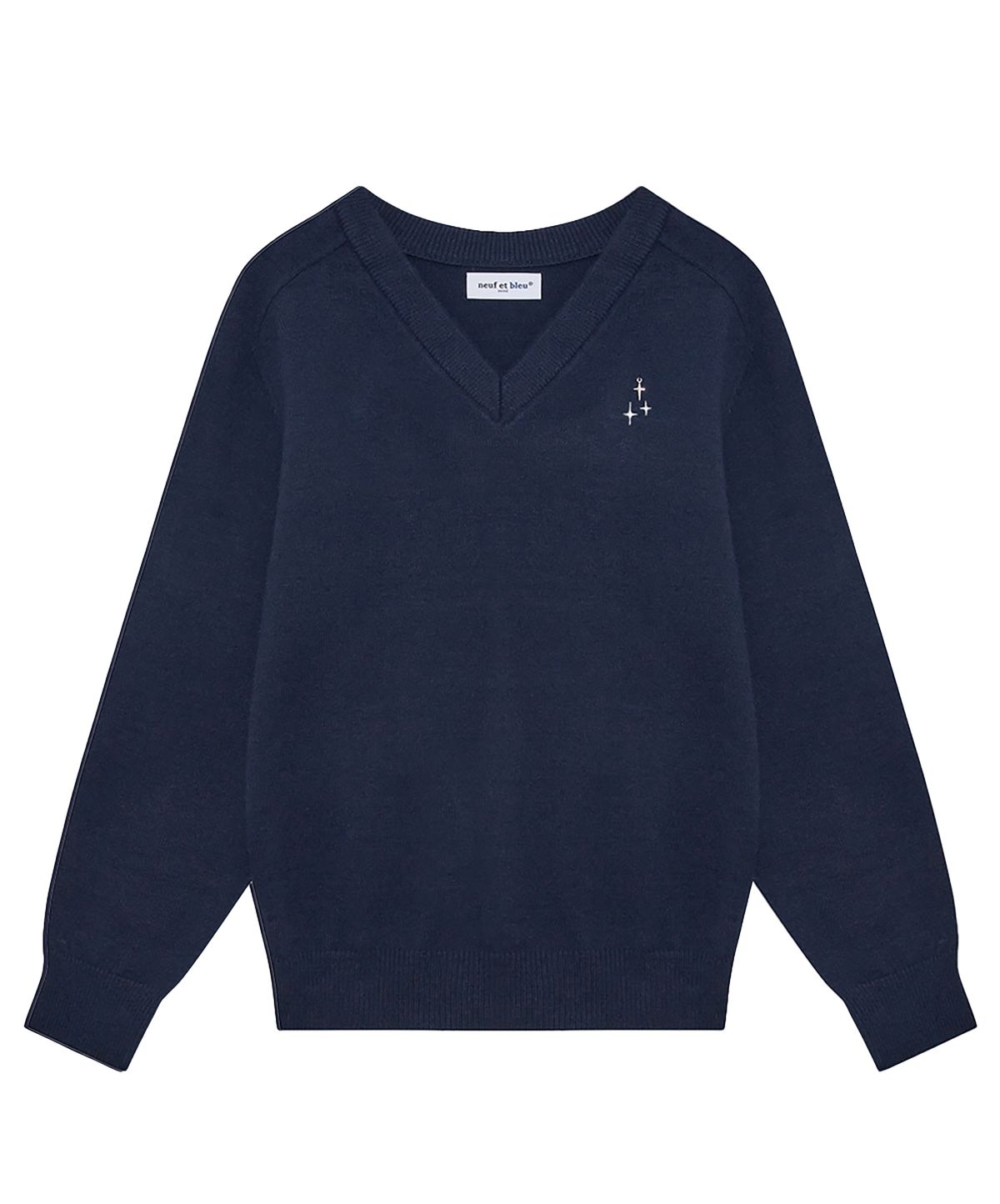 누프에블루(NEUFETBLEU) NEB metal v-neck knit (navy)