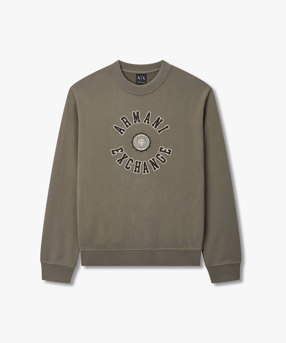 아르마니 익스체인지(ARMANI EXCHANGE) 남성 로고 패치 레귤러 핏 스웨트셔츠 _초코_A416331009