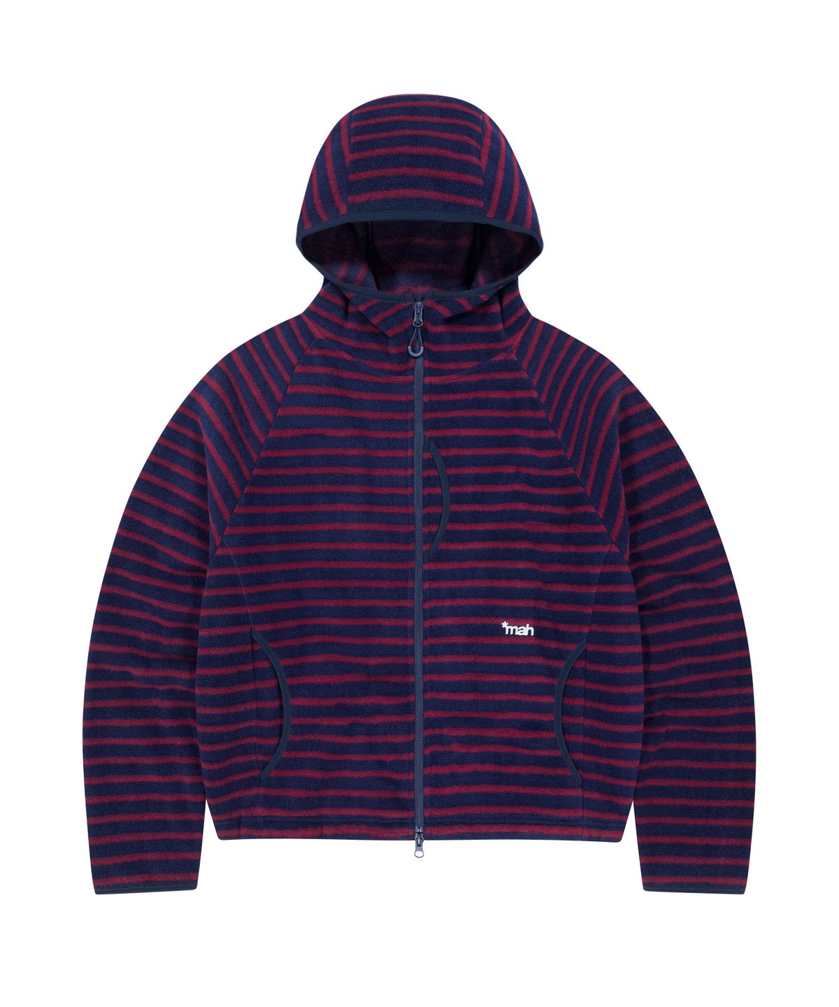 마하그리드(MAHAGRID) STRIPE HOODED FLEECE ZIP UP[NAVY]