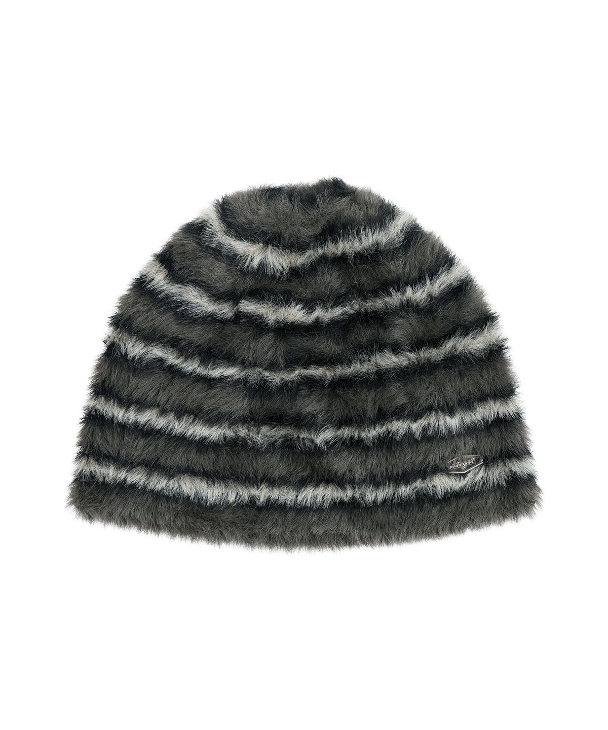 마하그리드(MAHAGRID) HAIRY STRIPE BEANIE[CHARCOAL]