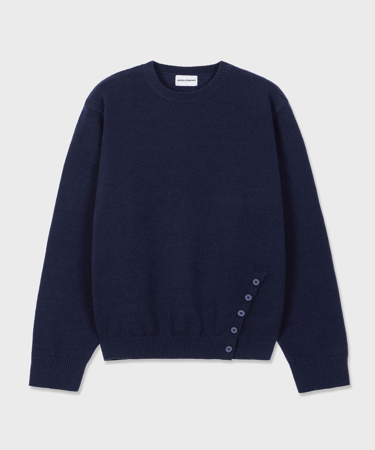 굿라이프웍스(GLW) [unisex] 사이드 버튼 니트 네이비
