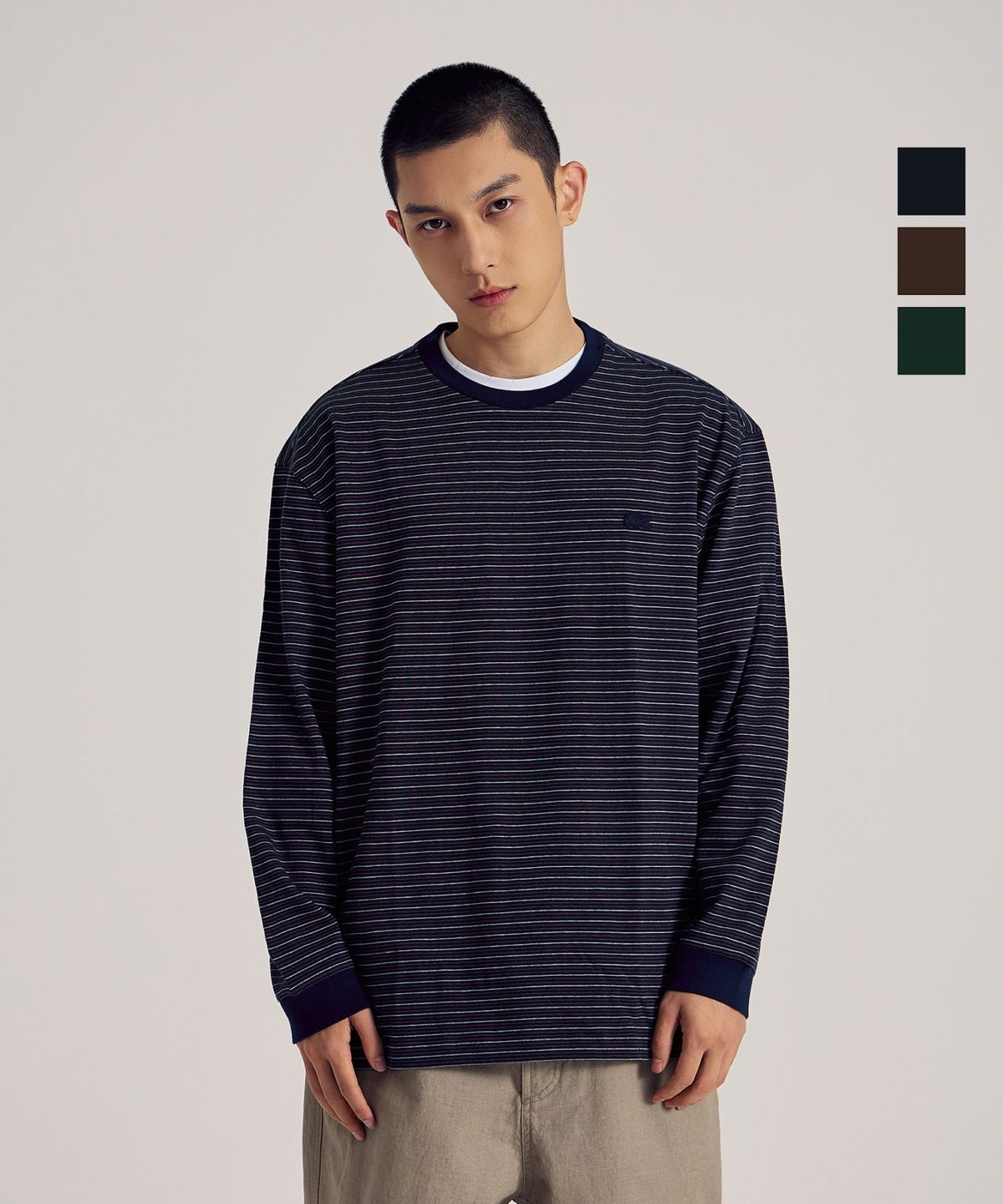 라코스테(LACOSTE) 남성 멀티 스트라이프 긴팔 티셔츠 TH467E-56N 3종 택1