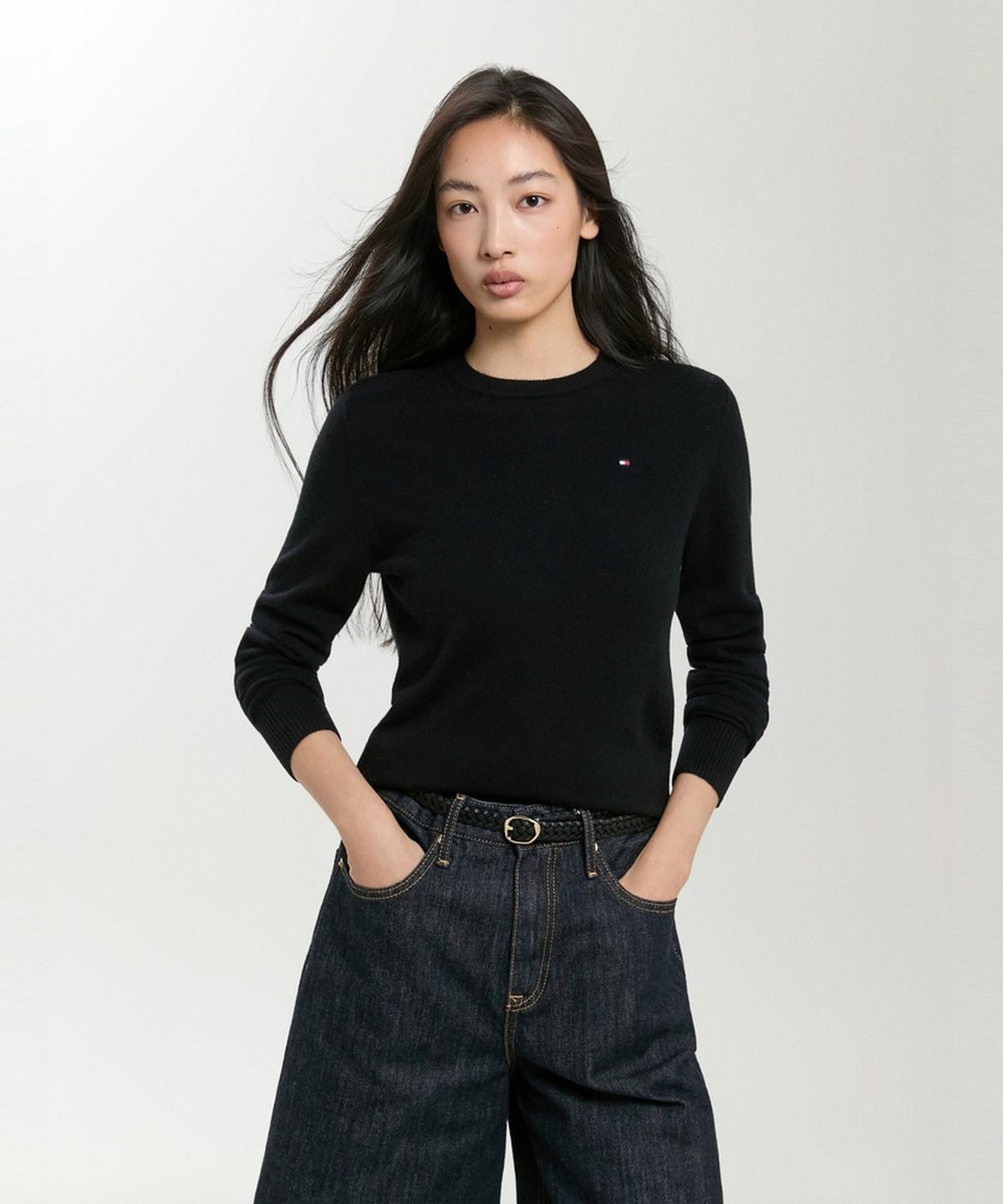 타미힐피거(TOMMY HILFIGER) 캐시미어 블렌드 크루넥 스웨터 (T22G7KTO060WT2BDS)