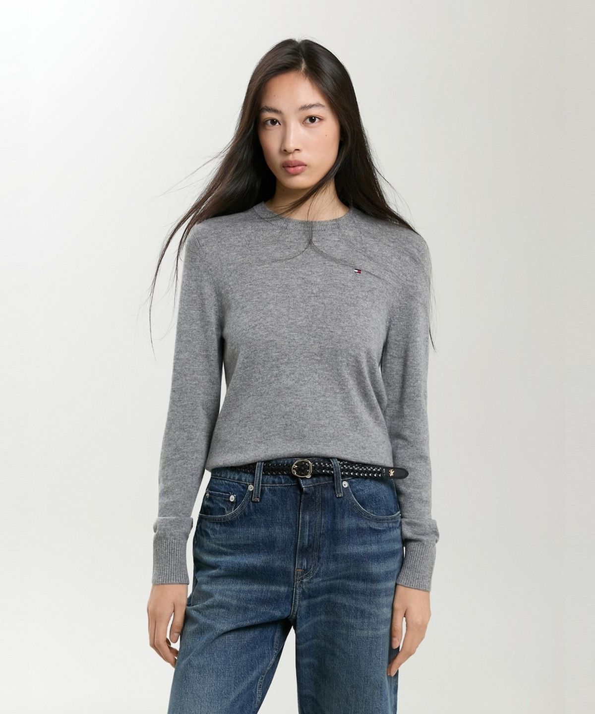 타미힐피거(TOMMY HILFIGER) 캐시미어 블렌드 크루넥 스웨터 (T22G7KTO060WT2P7D)